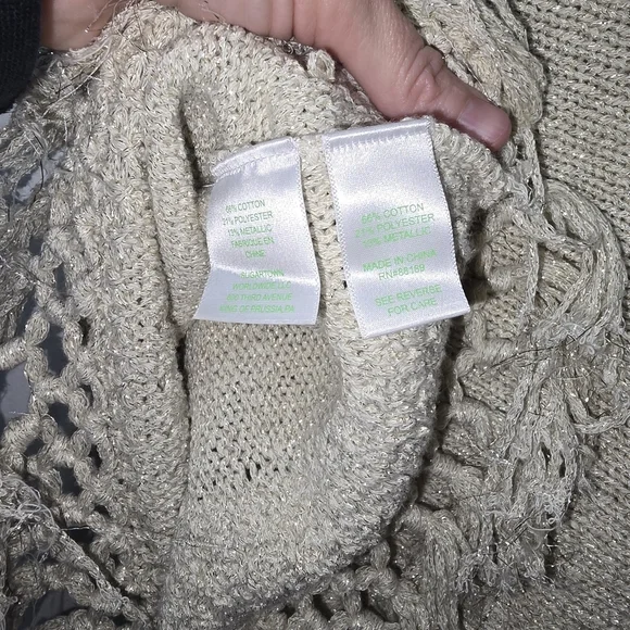 LILLY PULITZER LIMON Womens Small Metallic Gold Sleeveless Fringe Sweater - Picture 6 of 6